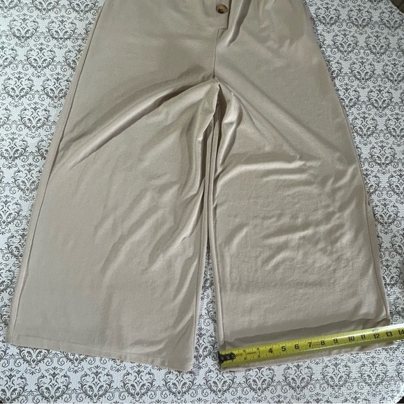 Bershka Beige Button Down Jumpsuit with Tie Waist, Medium - Picture 9 of 16